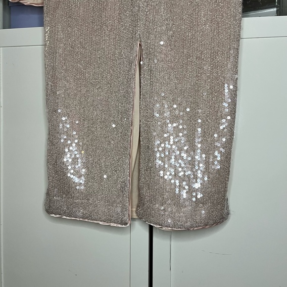 Sequin Blush Flared Sleeve Midi Dress XL - Picture 10 of 10